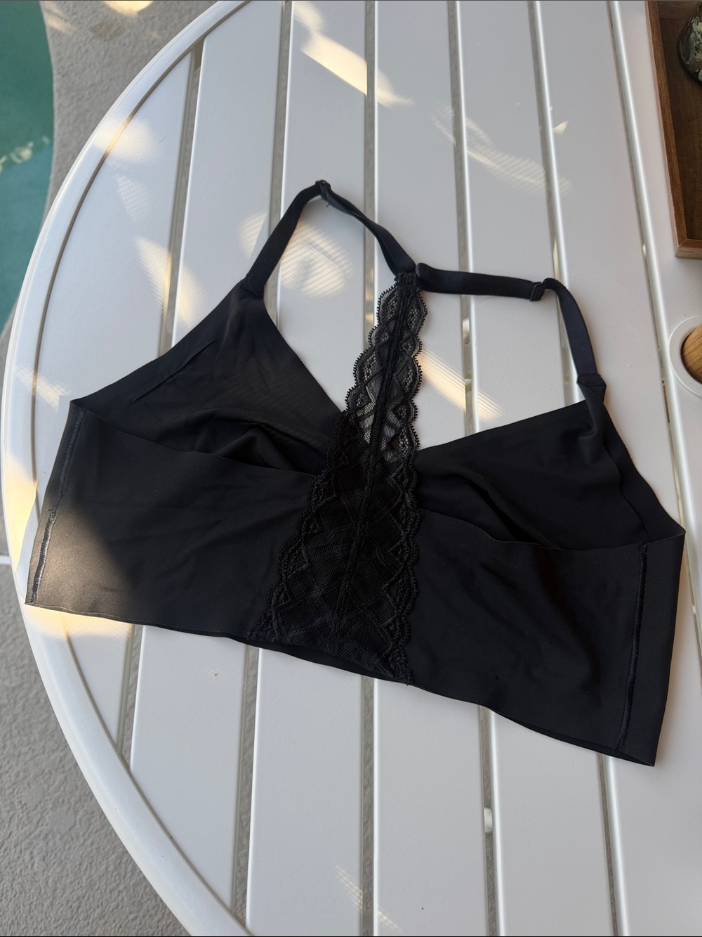 True & Co triangle lace racerback bralette